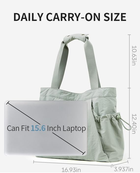 Gym Tote Bag for Women, Lightweight Yoga Mat Bag with Wet Dry Storage Pocket & Multi Pockets