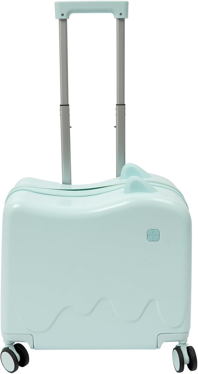 18" Kids Ride-On Suitcase,Children's Carry On Luggage Case,Rolling Luggage With Lock,Travel Trolley Case for Short Trips,School Trips,Outings (Mint Green)