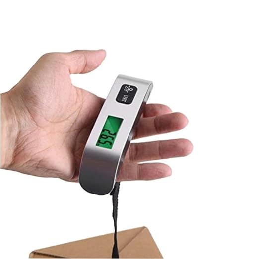 Travel with Confidence: Compact Handheld Luggage Scale with LCD Backlight T-Shaped Design & High Precision Weighing up to 110lbs - Ideal for Frequent Travelers & Backpackers Weighing