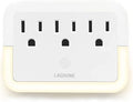 Multi Plug Wall Mount Outlet Adapter, Outlet Extender with Light-Sensing,Power Strip with Warm Night Light for Home Office Hotel Travel-White(1 Pack)