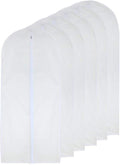 Dress Bags for Hanging Clothes 24'' x 54'' Long Dress Hanging Garment Bag White Breathable Garment Bags for Hanging Clothes Full Zipper Dust Cover for Storage Closet Pack of 6