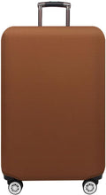 Morbuy Luggage Cover for Suitcase, Modern Solid Color Business Suitcase Cover Protector Fit 18-32 Inch Luggage, Baggage Covers with Zipper for Travel (M(22-24inch suitcase),Brown)