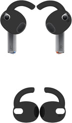 4 Pairs Galaxy Buds3 Ear Hook Cover Grip Tip Anti Slip Wing Accessories Compatible with Samsung Galaxy Buds 3, Black/White 804wb4