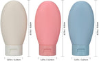 Silicone Travel Bottles Set, 60ml Leak Proof Refillable Squeezable Containers with Carry Bag, 6 Pack in Pink, Blue, White for Shampoo, Soap, Toiletries