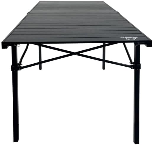 MOUNTAIN SUMMIT GEAR Heavy-Duty Roll-Top Table for Camping - Portable Aluminum-Top Folding Table with Steel Frame by Caddis Sports, Inc. (Extra Large)