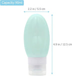 4pcs 90ml Silicone Refillable Travel Bottles for Toiletries, Leak Proof Shampoo Container Set with Peach Pink, White, Light Green, Sky Blue for Portable Personal Care