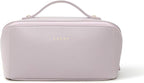 EACHY Travel Makeup Bag, Large Capacity Cosmetic Bag for Women, Waterproof PU Leather, Flat Open Portable Toiletry Bag for Skincare, Brushes & Travel Essentials