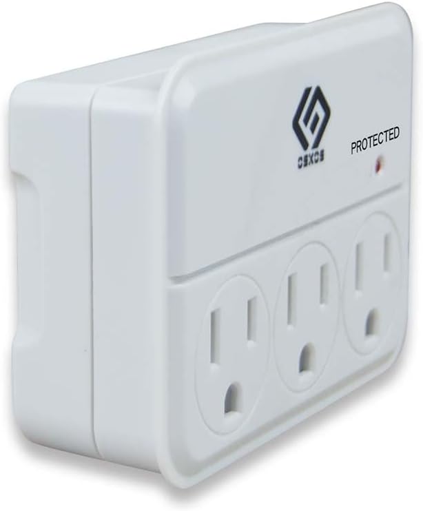OSKOS 3 Outlet Triple Extender, Wall Surge Protector, 1000 Joules, 3 Prong Grounded Wall Tap, Multiple Outlet Adapter Plug for Travel Home Hotel office, UL Listed