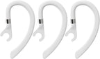 New bee Ear Hooks Replacement Ear Hook Clips- Snap-in Headset Spare Clamp Hook (White, 3 Pack+Silicon)