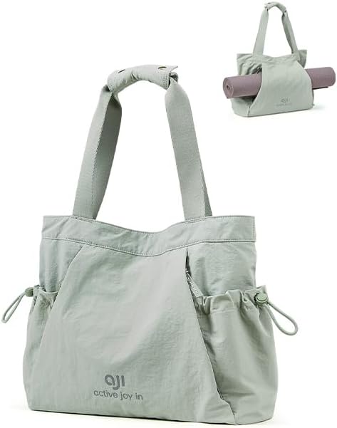 Gym Tote Bag for Women, Lightweight Yoga Mat Bag with Wet Dry Storage Pocket & Multi Pockets