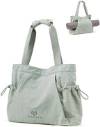 Gym Tote Bag for Women, Lightweight Yoga Mat Bag with Wet Dry Storage Pocket & Multi Pockets