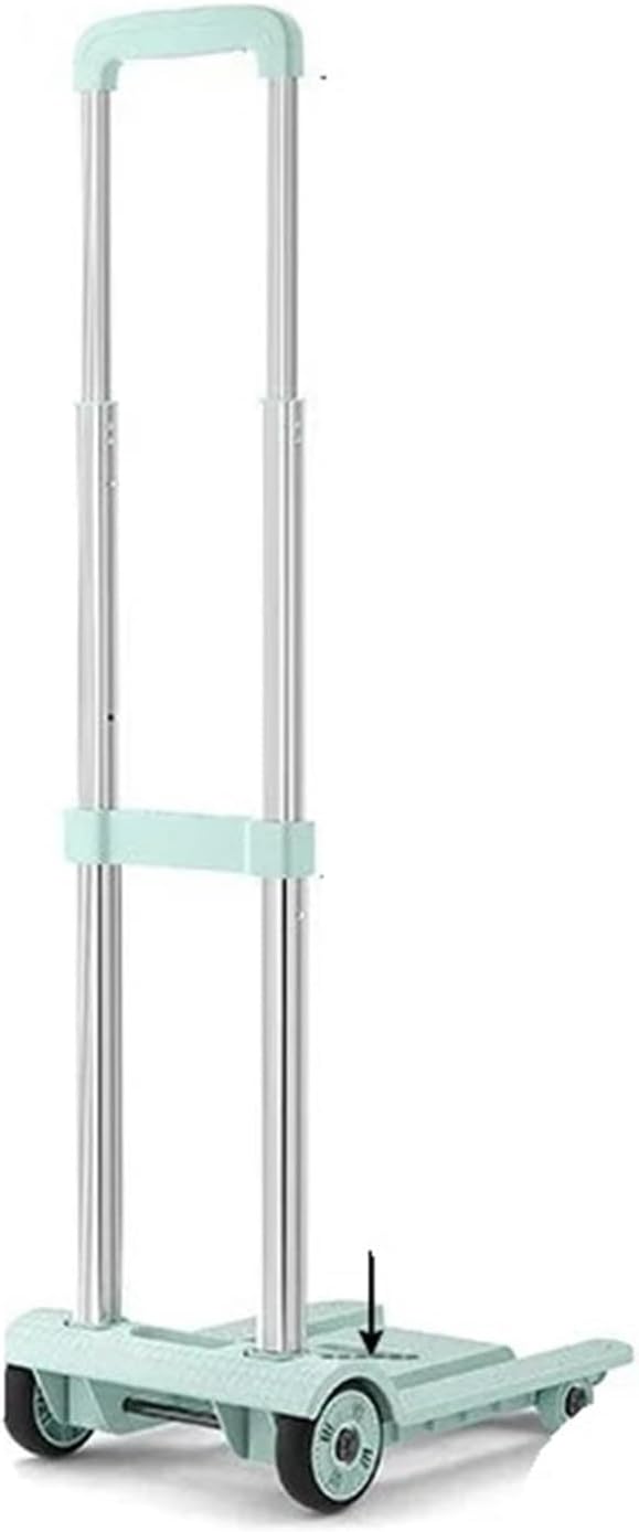 Portable Lightweight Hand Truck for Luggage Adjustable Utility Cart 4Wheel Stair Climber Foldable Shopping Trolley for Outdoor Use Express Cart for Suitcases and Storage