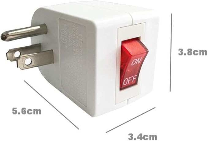 Oviitech 4 Pack Grounded Outlet Wall Tap Adapter with On/Off Power Switch，Single Outlet with Switch in White