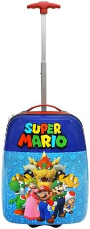 Bioworld Super Mario 16.5-Inch ABS Youth Carry-on Luggage with Trolley Handle for Toddler