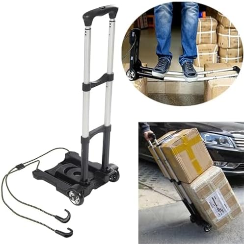 Heavy Duty Foldable Hand Truck Trolley Portable Luggage Cart for Travel Shopping & Camping Versatile Folding Barrow for s Garden & Home Use (Blue)