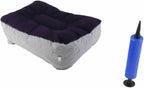 Footrest with Air Pump - Soft Flocking Adjustable Height Leg Support Cushion for Travel, Office & Home Use,37x30x16cm/14.57x11.81x6.30in(Purple＋Grey)