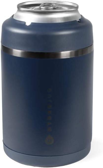 HydroJug Standard Can Cooler - 2-in-1 Insulated Can Cooler Cup - Stainless Steel Can Holder with Non-Slip Rubber Base - Screw-Top Lid - Dishwasher Safe - 12oz, Midnight