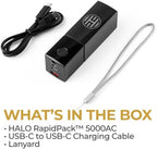 Halo 5000AC Power Bank with Foldable AC Plug Cardinal RED