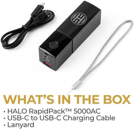 Halo 5000AC Power Bank with Foldable AC Plug Cardinal RED