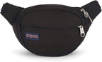 JanSport Fifth Avenue Fanny Pack Crossbody Bags for Women, Men - Stylish, Durable Waist Bag with Adjustable Belt, Main Zippered Pocket, Quick Stash Pocket - Travel Essentials - Black