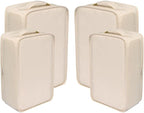 Travel Shoe Bags, Foldable Waterproof Shoe Pouches Organizer-Double Layer (2+2 Cream Shoe Bags)