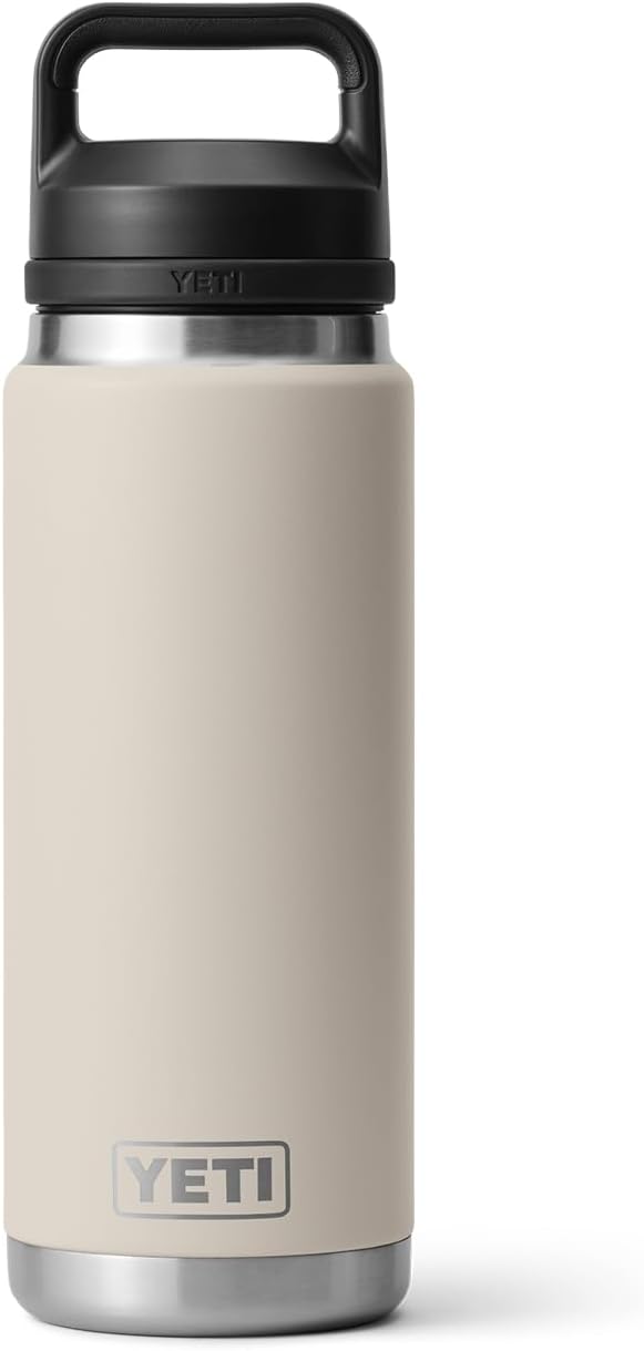 YETI Rambler 26 oz Bottle, Leakproof, Vacuum Insulated, Stainless Steel with Chug Cap, Cape Taupe