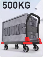 ty Folding Flatbed Trolley Cart with Swivel WheelsPortable Steel Hand Truck for Office Moving Transport and Easy LiftingIdeal Push Cart for Home & Workplace