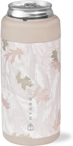 HydroJug Slim Can Cooler - 2-in-1 Insulated Can Cooler Cup - Stainless Steel Slim Can Holder with Non-Slip Rubber Base - Screw-Top Lid - Dishwasher Safe - 12oz, Camo