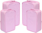 Travel Shoe Bags, Foldable Waterproof Shoe Pouches Organizer-Double Layer (2+2 Pink Shoebags)