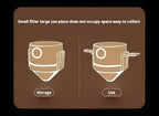 Portable Pour Over Coffee Dripper with Double Layer Stainless Steel Filter, Foldable Reusable Coffee Maker, No Paper Needed, Travel Coffee Filter for Mug, Office & Camping (Brown)
