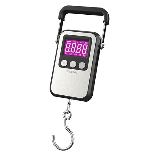 Klau Portable Rechargeable 60 kg / 120 lb Heavy Duty Hanging Scale Luggage Scales with Wide Handle Black for Home Farm Hunting Outdoor