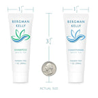 Bergman Kelly - Hotel Toiletries Bundle - White Tea, 1 oz ea, 125 Pieces - 5-Piece Set: 25 ea Rectangular Bar Soap, Shampoo, Conditioner, Body Lotion & Body Wash - Bulk Mini Guest Amenities