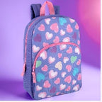Trail maker 15 Inch Kids Backpacks for Boys & Girls | Preschool, Kindergarten, Elementary School Backpacks with Adjustable, Padded Straps (Happy Hearts)