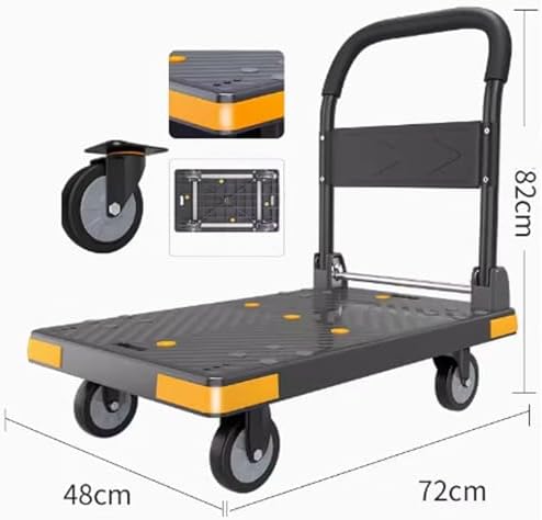 HeavyDuty Steel Utility Cart with Folding Platform and Swivel WheelsPerfect for Easily Moving and Transporting Heavy Loads