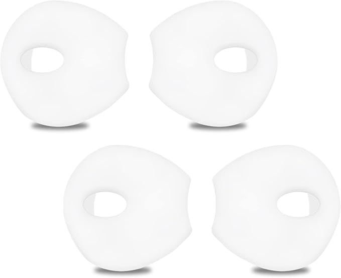 EKIND 4 Pcs Ear Cover Tips Anti-Slip Silicone Soft Replacement Sport Earbud Tips Compatible for iPhone 7 / 6S / 6 Plus / 5S / 5C / 5 Headphones Earphones Protective Accessories (White)