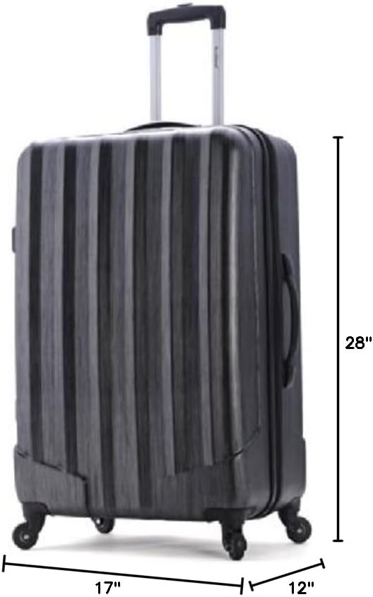 Rockland Santa Fe Hardside Spinner Wheel Luggage Set, Carbon, 3-Piece Set (20/24/28)