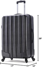 Rockland Santa Fe Hardside Spinner Wheel Luggage Set, Carbon, 3-Piece Set (20/24/28)