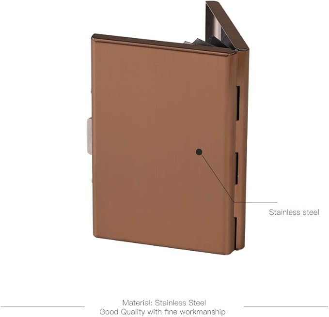EASTNIGHTS RFID Credit Card Holder Metal Wallet Stainless Steel Credit Card Protector Case Business Card Holder for Men or Women