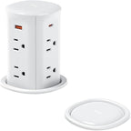 Pop Up Outlet for Countertop,Recessed Power Strip,Power Grommet 3.15 inch Desk Hole Insert,20W USB C,Outlets,2 USB C/2 USB A, Table Outlet,Desk Charging Station,ETL Listed (White, 8AC-6FT)