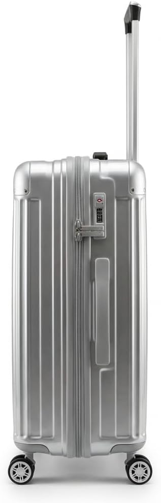 Gabbiano 9060 3 Piece ABS Luggage Set – Expandable Hardshell Suitcase with Add-A-Bag Strap, TSA Lock & 8-Wheel Spinners – Lightweight (20" Carry On, 26" Medium, 30" Large) (Silver, Carry-on)