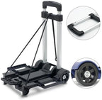 Portable Folding Hand Truck Barrow Cart Lightweight Trolley for Luggage Shopping and Household Use Compact Folding Utility Cart for Easy Transport