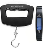 Digital Luggage Scale 110lb /50kg, Portable Mini Electronic Scale with Fishing Hook Tare Function Backlit LCD Display for Home Farm Factory Hunting Outdoor C42