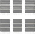 HAVLULAND Turkish Beach Towels Oversized -100% Turkish Cotton Super Soft Lightweight - Absorbent and Quick Drying Bath Towel - Sand Free Beach Towel - Turkish Towels for Adults (Grey, 12 Pack)