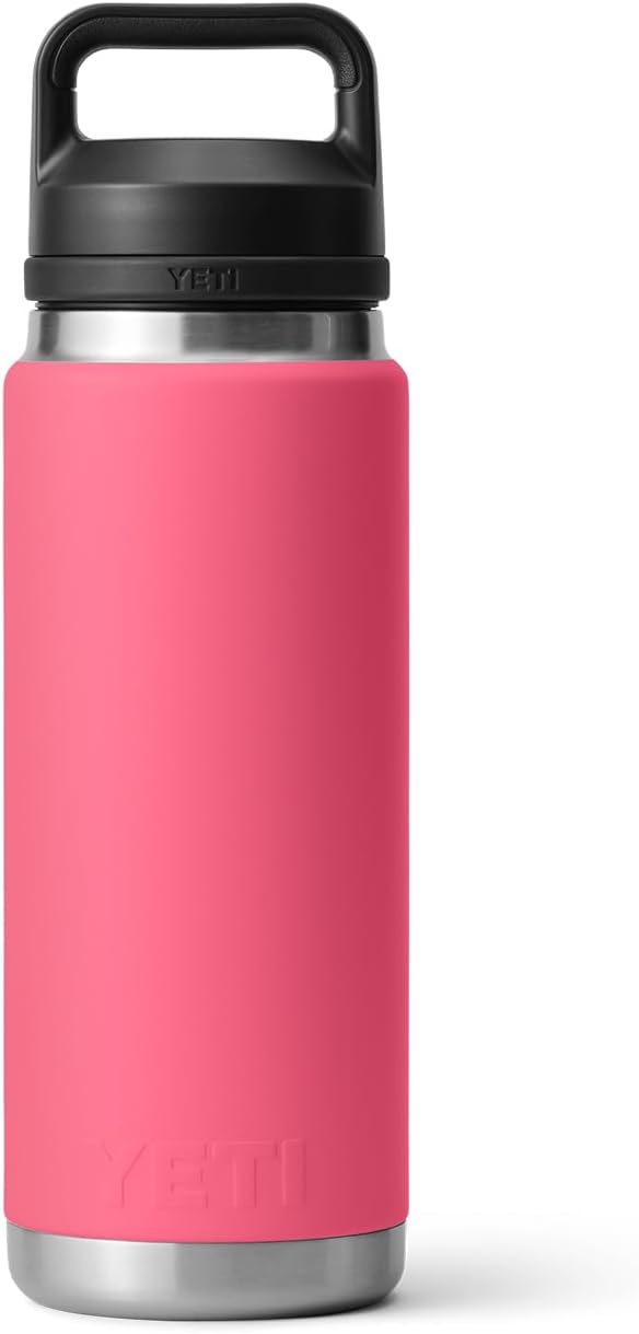 YETI Rambler 26 oz Bottle, Leakproof, Vacuum Insulated, Stainless Steel with Chug Cap, Tropical Pink