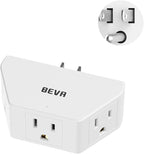 BEVA Multi Plug Outlet Extender, 3 Prong Plug Extender with 3 AC Outlets, Compact Multi Plug Wall Adapter for Travel Cruise Ships Dorm Rooms Office Home Essentials (1 Pack)