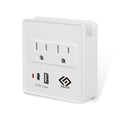 OSKOS Outlet Extender, Wall Surge Protector, 2 Outlets with 2.4A Two USB Ports (1A1C), Wall Mount Adapter with Top Phone Holder, 280 Joules, UL Listed