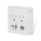 OSKOS Outlet Extender, Wall Surge Protector, 2 Outlets with 2.4A Two USB Ports (1A1C), Wall Mount Adapter with Top Phone Holder, 280 Joules, UL Listed