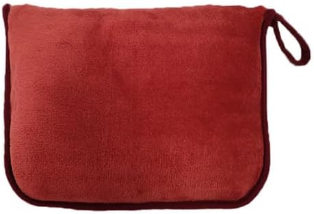 ShezPretty Premium 2in1 Soft Travel Blanket Pillow with Airline Hand Luggage Sleeve and Backpack Clip Airplane (Burgundy)
