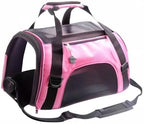 ZaneSun Cat Carrier,Soft-Sided Pet Travel Carrier for Cats,Dogs Puppy Comfort Portable Foldable Pet Bag Airline Approved (LightPink)