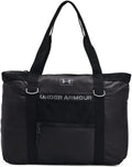 Under Armour Womens Studio Packable Tote Bag, (001) Black / / Metallic Gun Metal, One Size Fits Most